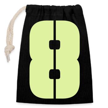 8 - Closable cotton gift bag (14x20cm) - black - Front