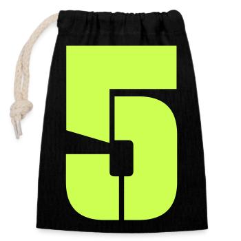 5 - Closable cotton gift bag (14x20cm) - black - Front