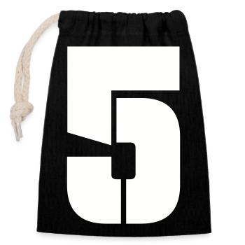 5 - Closable cotton gift bag (14x20cm) - black - Front