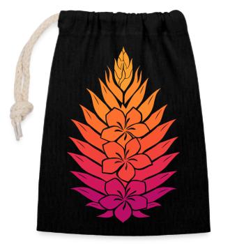 Regenbogen Lotus Mandala - Verschließbarer Geschenkbeutel aus Baumwolle (14x20cm) - Schwarz - Vorne