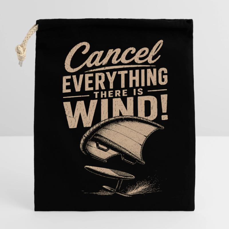 Windsturm Windsurf-Statement Verschließbarer Geschenkbeutel aus Baumwolle (14x20cm)