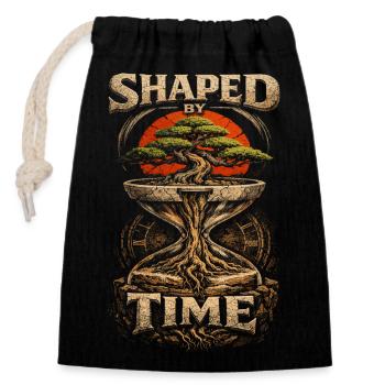 Bonsai Tree Shaped By Time - Closable cotton gift bag (14x20cm) - black - Front