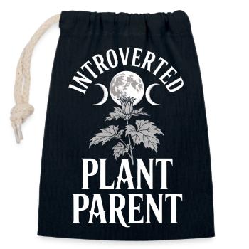 Introverted Plant Parent - Closable cotton gift bag (14x20cm) - navy - Front
