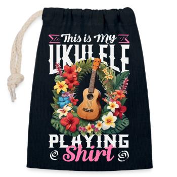 This Is My Ukulele Playing Shirt Hawaii Gitarre - Verschließbarer Geschenkbeutel aus Baumwolle (14x20cm) - Navy - Vorne