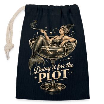 Elegant Meerjungfrau: Doing It For The Plot - Verschließbarer Geschenkbeutel aus Baumwolle (14x20cm) - Navy - Vorne