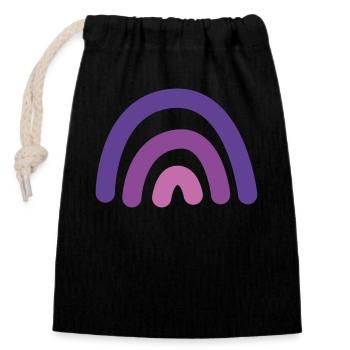 Rainbow purple - Closable cotton gift bag (14x20cm) - black - Front