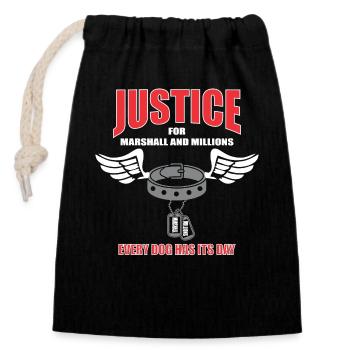 DOG 1 - Closable cotton gift bag (14x20cm) - black - Front