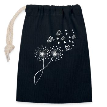 Dandelions. - Closable cotton gift bag (14x20cm) - navy - Front