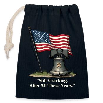 Liberty Bell - Closable cotton gift bag (14x20cm) - navy - Front