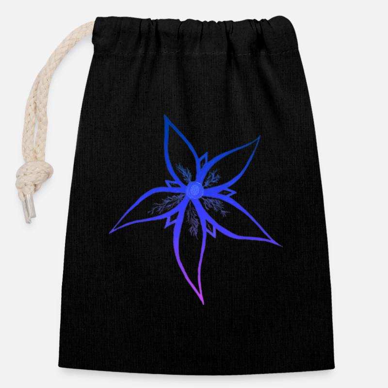 [2] ombre flower design | original by. MMJ49 - Closable cotton gift bag (14x20cm) - black