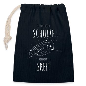 Sternzeichen Schütze Aszendent Skeet - Verschließbarer Geschenkbeutel aus Baumwolle (14x20cm) - Navy - Vorne