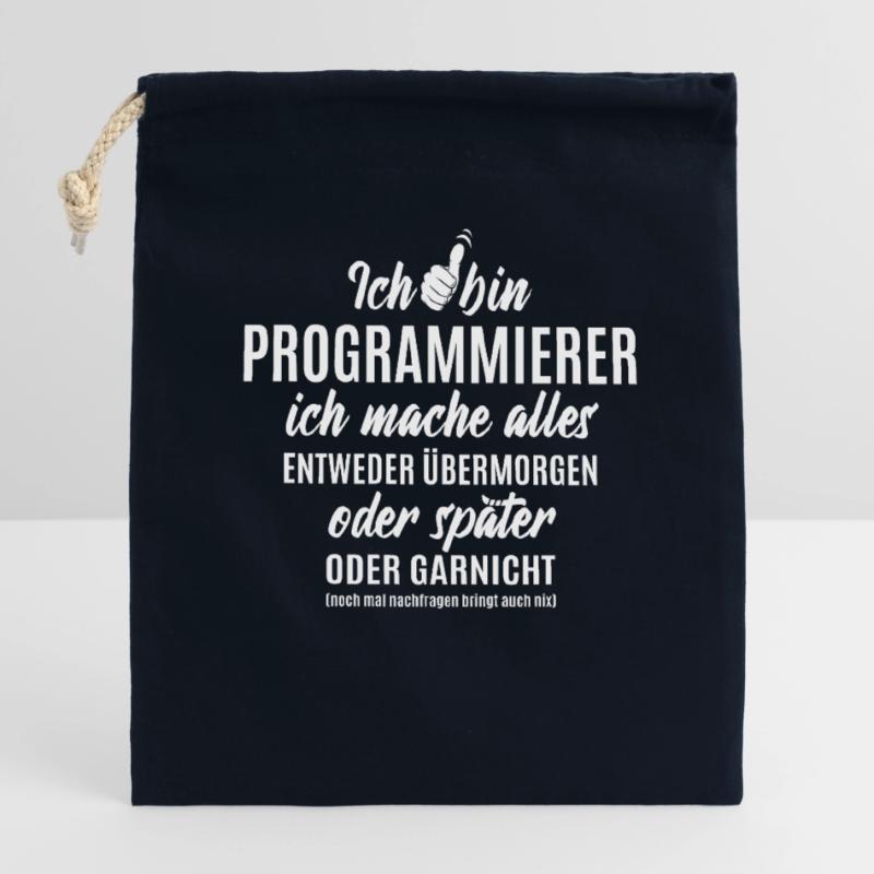 Ich bin Programmierer ich mache alles später Verschließbarer Geschenkbeutel aus Baumwolle (14x20cm)