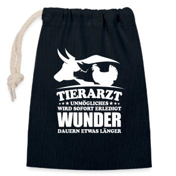 Tierarzt - Unmögliches wird sofort erledigt - Verschließbarer Geschenkbeutel aus Baumwolle (14x20cm) - Navy - Vorne