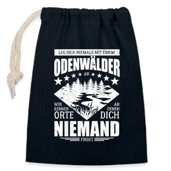 Leg dich nicht mit einem Odenwälder an - Spruch - Verschließbarer Geschenkbeutel aus Baumwolle (14x20cm) - Navy - Vorne