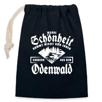 Wahre Schönheit kommt nicht von innen, Odenwald - Verschließbarer Geschenkbeutel aus Baumwolle (14x20cm) - Navy - Vorne