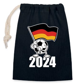Sommermärchen, Ball mit Deutschland Fahne 2024 - Verschließbarer Geschenkbeutel aus Baumwolle (14x20cm) - Navy - Vorne