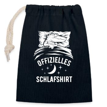 Offizielles Schlafshirt lustiger Alligator - Verschließbarer Geschenkbeutel aus Baumwolle (14x20cm) - Navy - Vorne