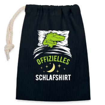 Offizielles Schlafshirt lustiger Alligator - Verschließbarer Geschenkbeutel aus Baumwolle (14x20cm) - Navy - Vorne