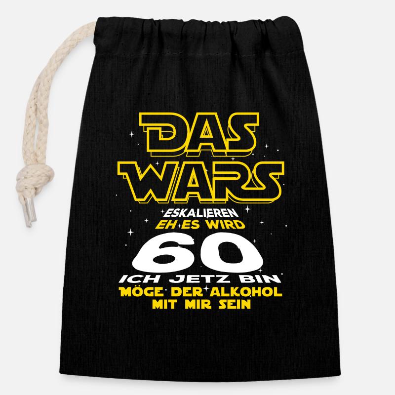 Das Wars, 60 ich jetzt bin. Geburtstag Geschenk - Verschließbarer Geschenkbeutel aus Baumwolle (14x20cm) - Schwarz