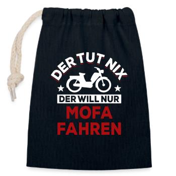 Der tut nix der will nur Mofa fahren - Spruch - Verschließbarer Geschenkbeutel aus Baumwolle (14x20cm) - Navy - Vorne