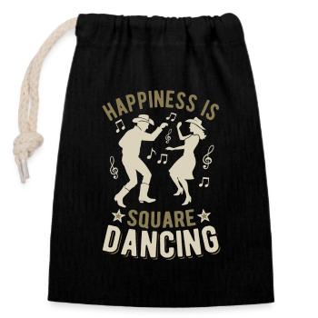 Happiness is Square Dancing - Country Fan - Verschließbarer Geschenkbeutel aus Baumwolle (14x20cm) - Schwarz - Vorne