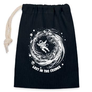 Lost in the Cosmos - Astronaut - Weltall - Verschließbarer Geschenkbeutel aus Baumwolle (14x20cm) - Navy - Vorne