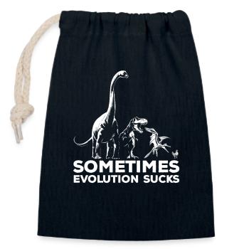 Sometimes Evolution sucks - Dinosaurier - Huhn - Verschließbarer Geschenkbeutel aus Baumwolle (14x20cm) - Navy - Vorne