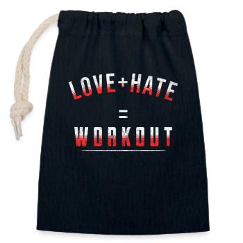 Cadeau pour sportif Workout WOD Musculation Sport - Sac cadeau en coton avec cordon (14 x 20 cm) - bleu marine - Devant