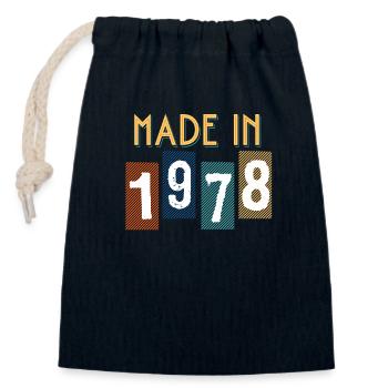 1978 Cadeau Pour Anniversaire année de naissance - Sac cadeau en coton avec cordon (14 x 20 cm) - bleu marine - Devant