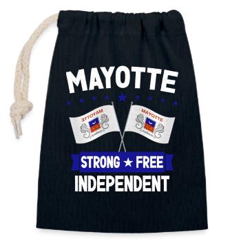 Mayotte - Closable cotton gift bag (14x20cm) - navy - Front