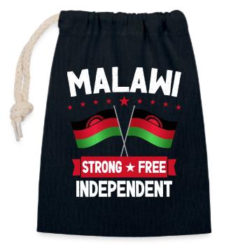 Malawi - Closable cotton gift bag (14x20cm) - navy - Front