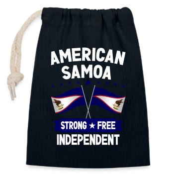 American Samoa - Closable cotton gift bag (14x20cm) - navy - Front