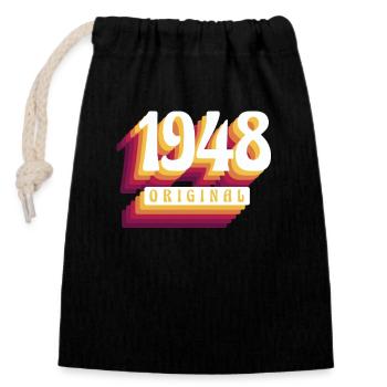 1948 Original. Coole Geschenkidee zum Geburtstag - Verschließbarer Geschenkbeutel aus Baumwolle (14x20cm) - Schwarz - Vorne