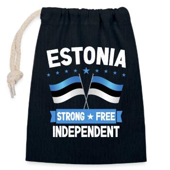 Estonie - Sac cadeau en coton avec cordon (14 x 20 cm) - bleu marine - Devant