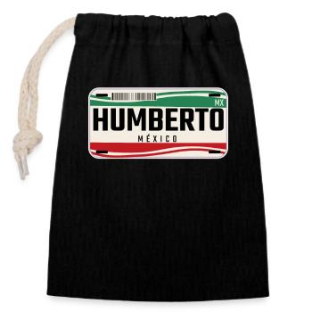 Humberto Personalized Mexican Vehicle plates w - Closable cotton gift bag (14x20cm) - black - Front