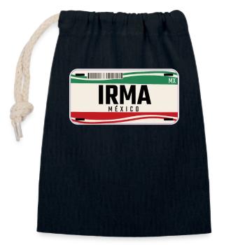 Irma Plaques de véhicule mexicaines personnalisées w nom - Sac cadeau en coton avec cordon (14 x 20 cm) - bleu marine - Devant