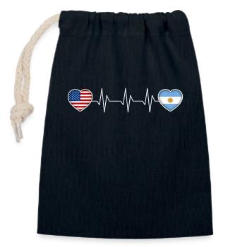 Argentine - Sac cadeau en coton avec cordon (14 x 20 cm) - bleu marine - Devant