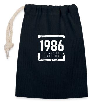 1986 Édition limitée - Sac cadeau en coton avec cordon (14 x 20 cm) - bleu marine - Devant