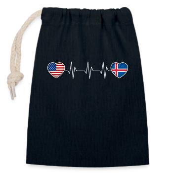 Islande - Sac cadeau en coton avec cordon (14 x 20 cm) - bleu marine - Devant