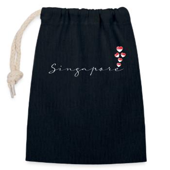 Singapur - Verschließbarer Geschenkbeutel aus Baumwolle (14x20cm) - Navy - Vorne