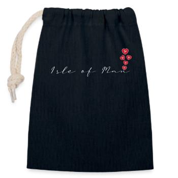 Isle of Man - Closable cotton gift bag (14x20cm) - navy - Front