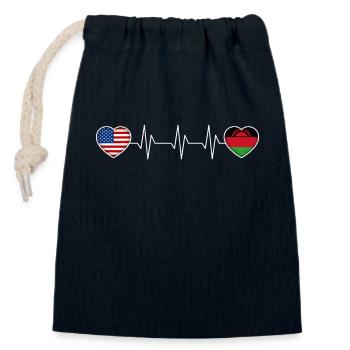 Malawi - Closable cotton gift bag (14x20cm) - navy - Front
