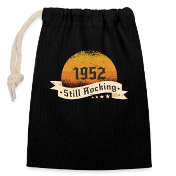 1952 Still rockin - Cadeau d’anniversaire cool - Sac cadeau en coton avec cordon (14 x 20 cm) - noir - Devant