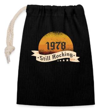 1978 Still rockin - Cooles Geburtstagsgeschenk - Verschließbarer Geschenkbeutel aus Baumwolle (14x20cm) - Schwarz - Vorne