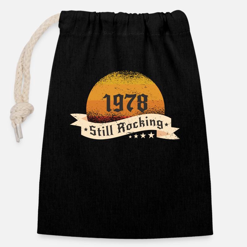 1978 Still rockin - Cadeau d’anniversaire cool - Sac cadeau en coton avec cordon (14 x 20 cm) - noir