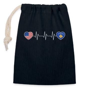 Kosovo - Verschließbarer Geschenkbeutel aus Baumwolle (14x20cm) - Navy - Vorne