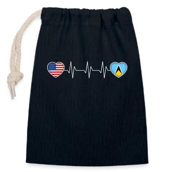 Saint Lucia - Closable cotton gift bag (14x20cm) - navy - Front