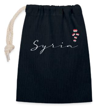 Syrie - Sac cadeau en coton avec cordon (14 x 20 cm) - bleu marine - Devant
