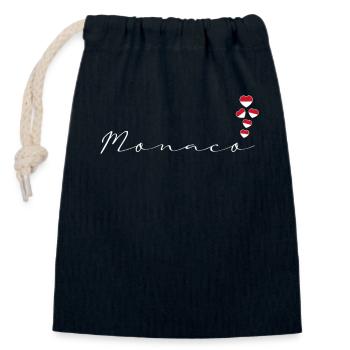 Monaco - Sac cadeau en coton avec cordon (14 x 20 cm) - bleu marine - Devant