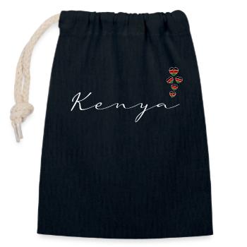 Kenia - Verschließbarer Geschenkbeutel aus Baumwolle (14x20cm) - Navy - Vorne